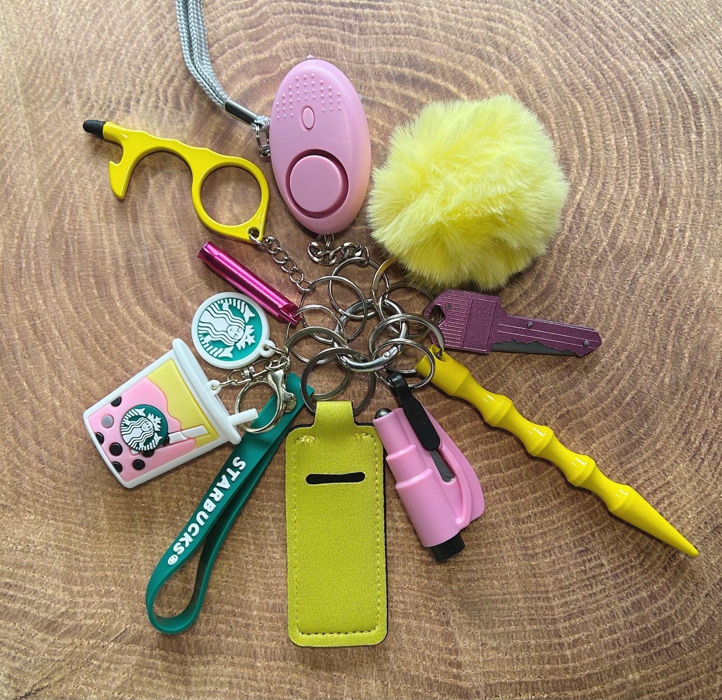 Starbucks Inspired Safety Keychain