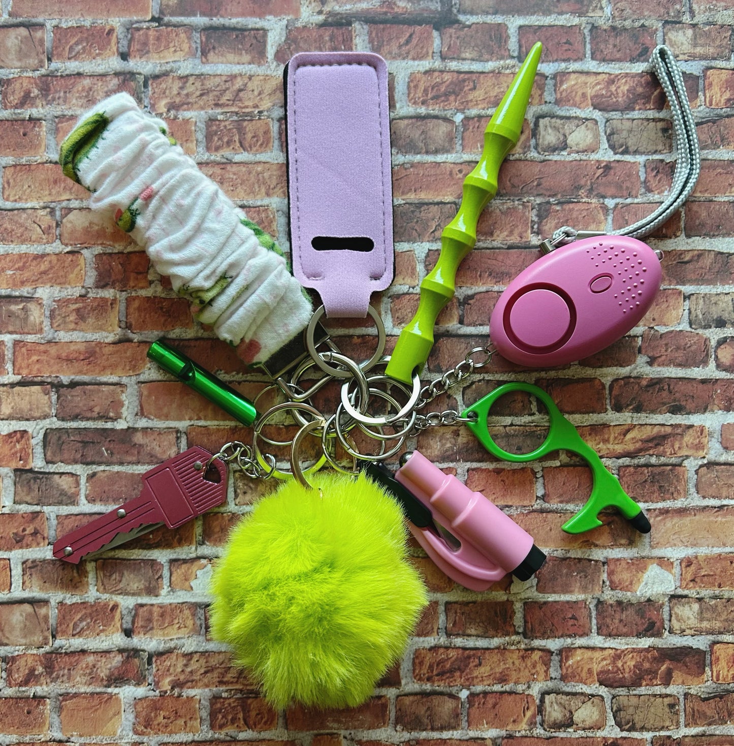 Cactus Scrunchie Safety Keychain