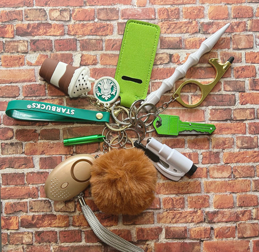 Starbucks Inspired Safety Keychain